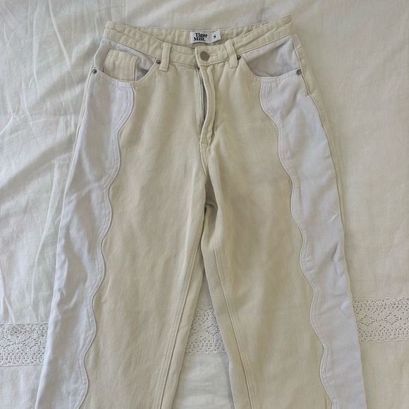 Tiger Mist Yellow and white jeans - Picture 2 of 4